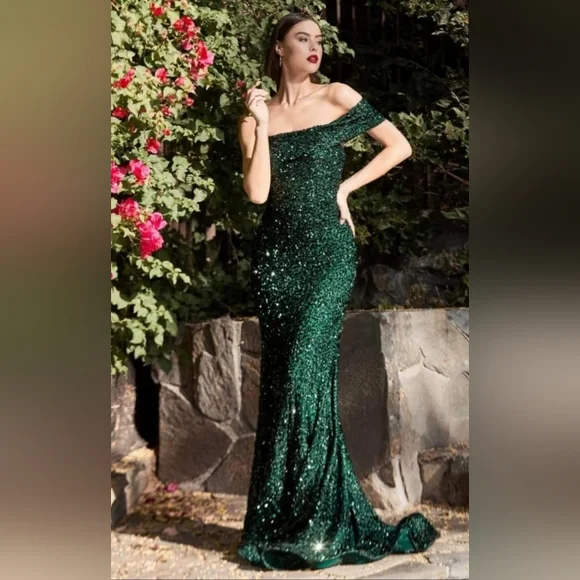 cinderella divine | Dresses | Nwt Emerald Green Sequin Prom Dress | Poshmark